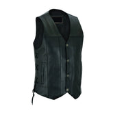 Bullock Men's Motorcycle Leather Vest The Leather Fit