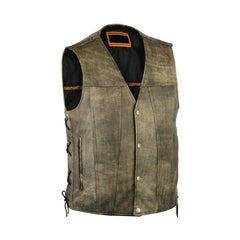 Classic Fit Men’s Leather Vest The Leather Fit