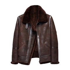 Distressed B3 Mens Shearling Leather Jacket The Leather Fit