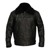 Hardy B-3 Shearling Black Leather Aviator Jacket The Leather Fit
