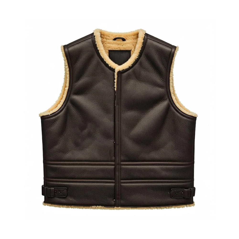 Italian Genuine Shearling Leather Vest With Soft Wool Lining The Leather Fit