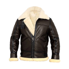 Luz B-3 Shearling Brown Leather Aviator Jacket The Leather Fit