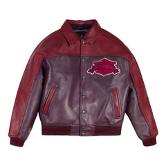 MENS CLASSIC BLACK LEATHER TRACK TEAM JACKET The Leather Fit