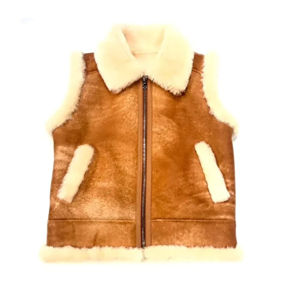 Men’s Aviator Shearling Vest The Leather Fit