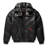 Men's Black Leather Puffer Jacket The Leather Fit