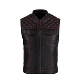 Men’s Quilted Leather Biker Vest The Leather Fit