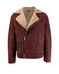 Men’s Aviator Burgundy Leather Jacket The Leather Fit