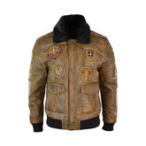Mens Aviator Bomber Jacket The Leather Fit
