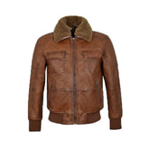 Mens Aviator Shearling Bomber jacket The Leather Fit