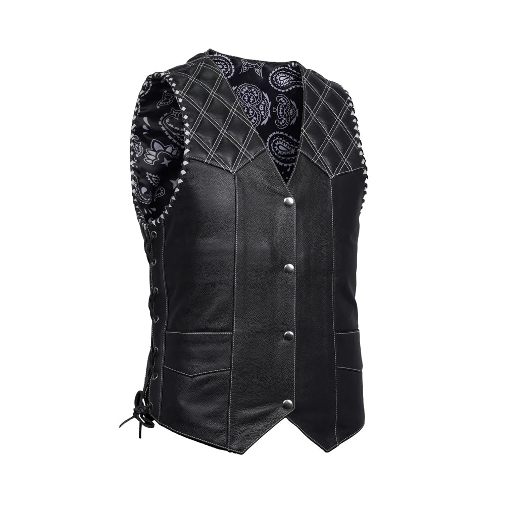 Midnight Thread Men’s Motorcycle Leather Vest The Leather Fit