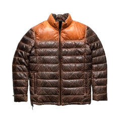 Premium Brown Leather Down Jacket The Leather Fit