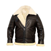Shearling Brown Leather Aviator Jacket The Leather Fit