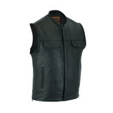 Vestra Men's Motorcycle Leather Vest The Leather Fit