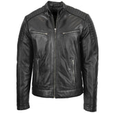 Black Sheepskin Real Leather Jacket Men The Leather Fit