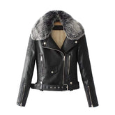 Women Shearling Black Leather Jacket The Leather Fit