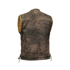 Lowcut Men's motorcycle Leather Vest The Leather Fit