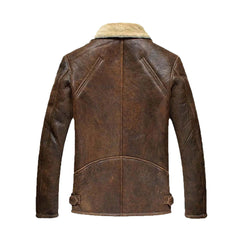 Jamie Men’s Distressed Brown Bomber Leather Jacket The Leather Fit