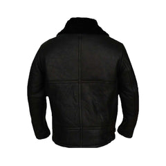 Ashley B-3 Shearling Black Leather Aviator Jacket The Leather Fit
