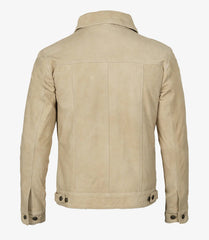 Fernando Men's Camel Suede Trucker Jacket The Leather Fit