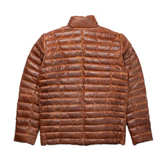 Classic Brown Leather Down Jacket The Leather Fit