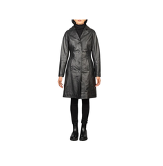 Alexis Brown Single Breasted Leather Coat - The Leather Fit