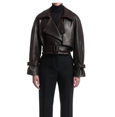 Hatti Cropped Leather Jacket for Women | Genuine Leather - The Leather Fit