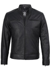 Men's Matte Black Cafe Racer Style Leather Jacket The Leather Fit