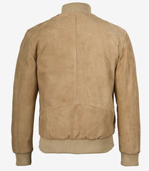 Camel Brown Men's Suede Bomber Jacket The Leather Fit