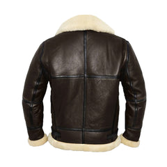 Shearling Brown Leather Aviator Jacket The Leather Fit