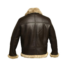 Jones Men’s Brown B-3 Bomber Leather Jacket The Leather Fit