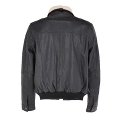 Ted Mens Black Bomber Leather Jacket The Leather Fit