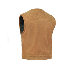 Lowcut Men’s Brown Motorcycle Leather Vest The Leather Fit