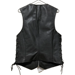Mens Skeleton Black Leather Vest The Leather Fit