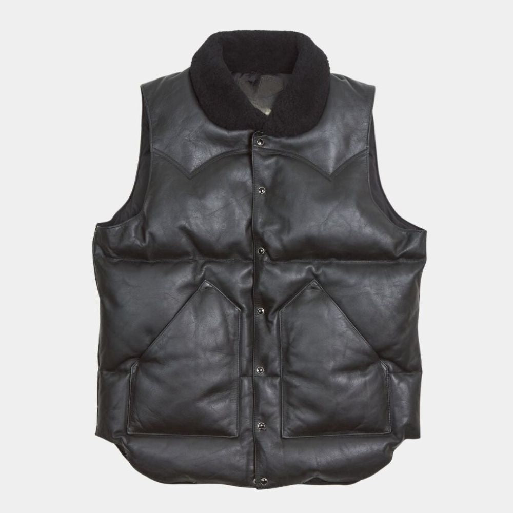 Mens Sherpuff Black Puffer Vest The Leather Fit