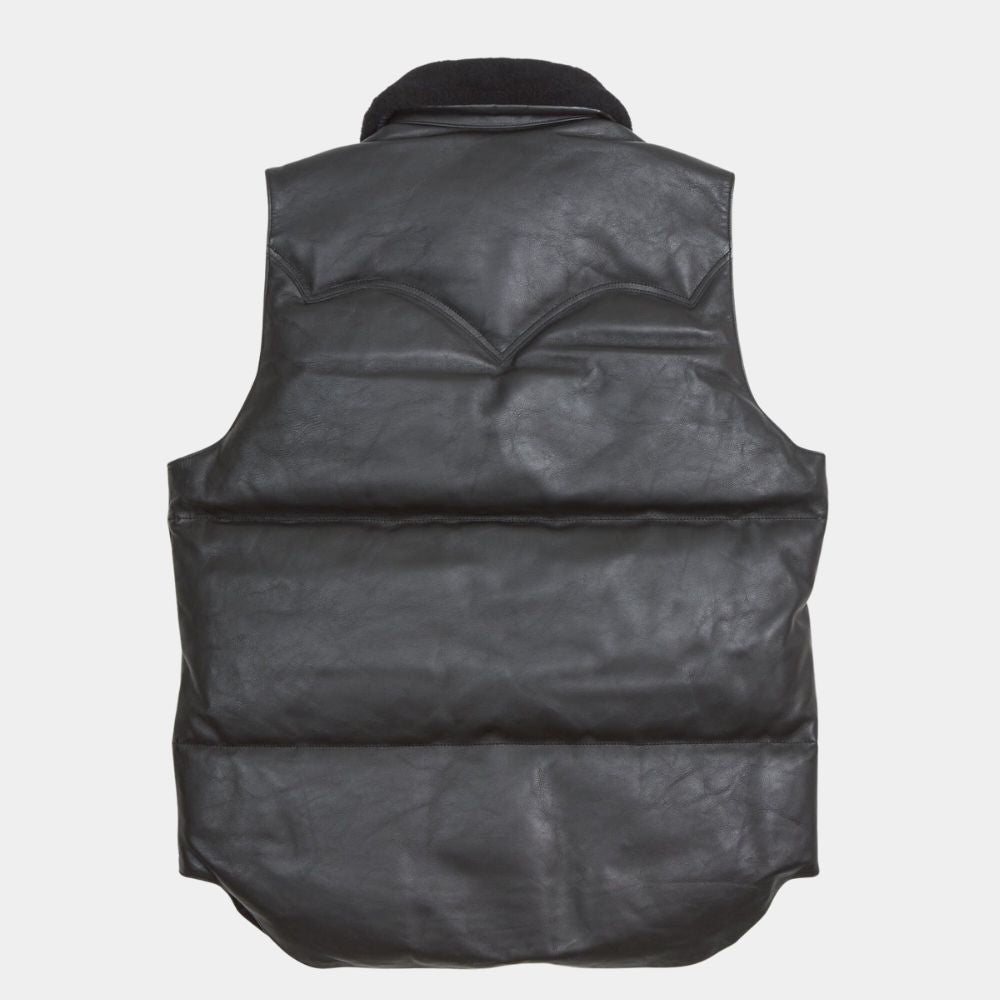 Mens Sherpuff Black Puffer Vest The Leather Fit