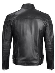 Vermont Men's Black Biker Style Leather Jacket The Leather Fit