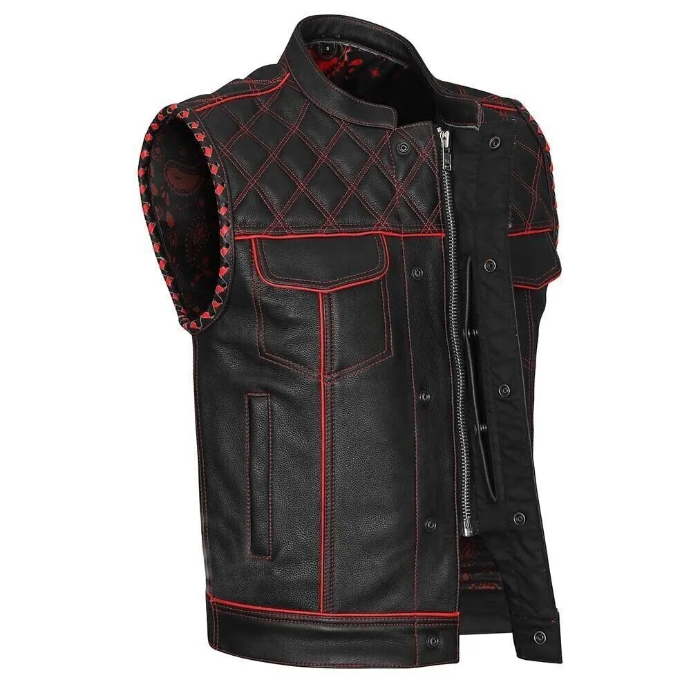 Genuine Leather Motorcycle Vest for Men – The Leather Fits Signature Edition The Leather Fit