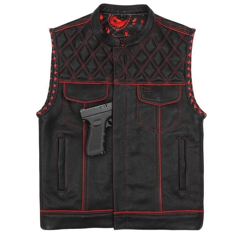 Genuine Leather Motorcycle Vest for Men – The Leather Fits Signature Edition The Leather Fit