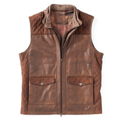 Vintage Mens Brown Leather Vest The Leather Fit