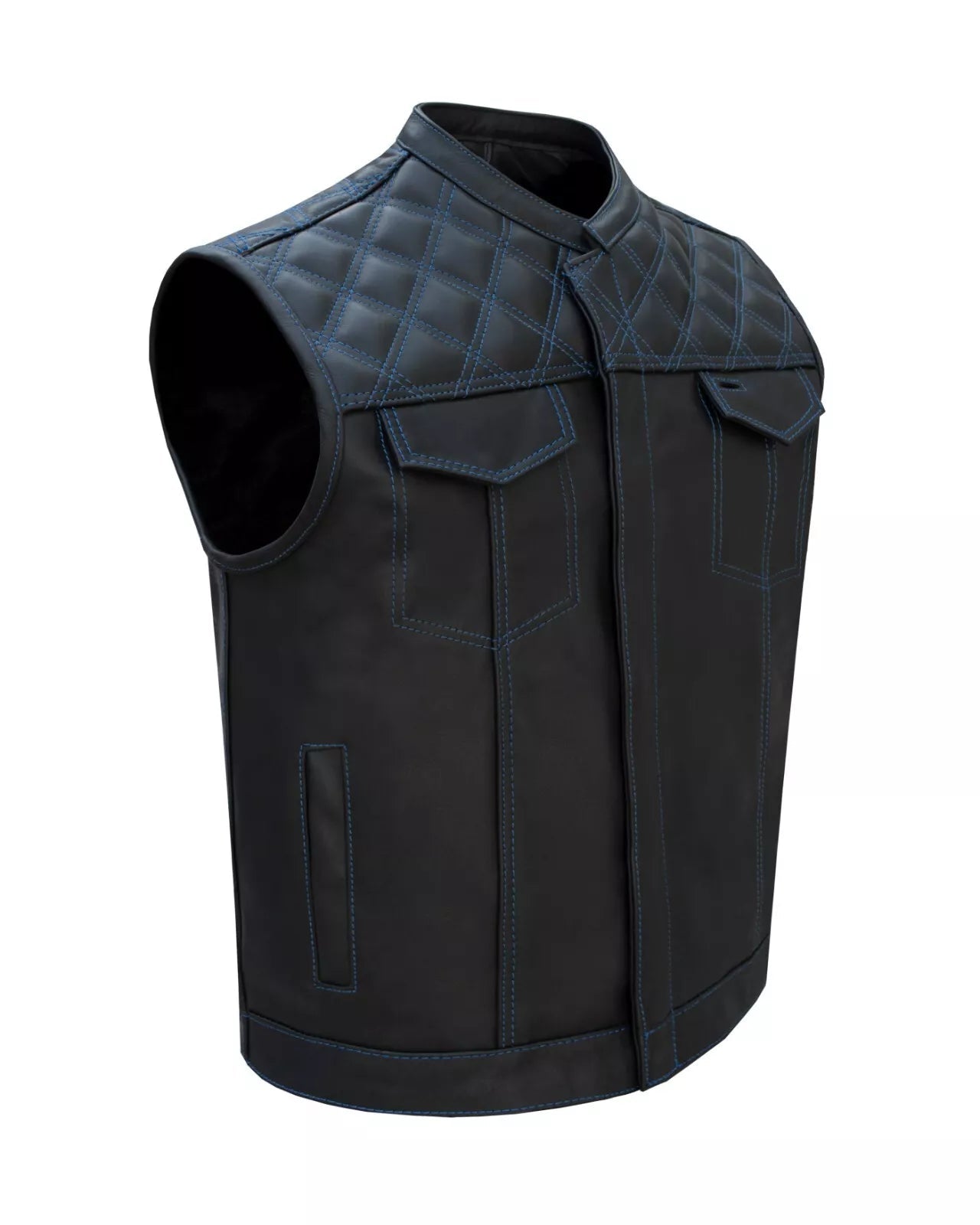 Handmade Men’s Riding Leather Vest – Vintage Distressed Finish by The Leather Fits The Leather Fit
