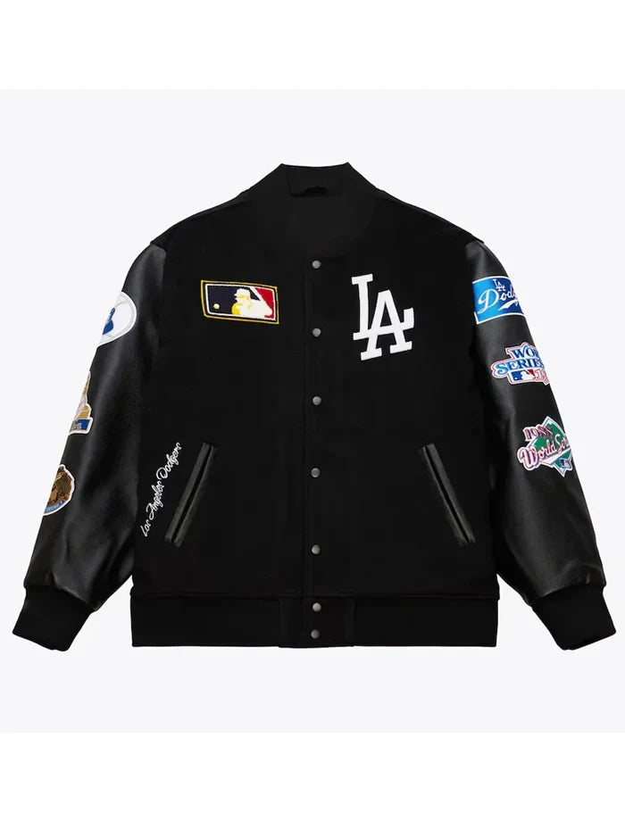 LA Dodgers Black Vintage Varsity Jacket The Leather Fit