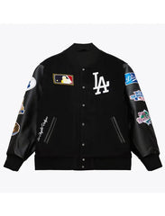 LA Dodgers Black Vintage Varsity Jacket The Leather Fit
