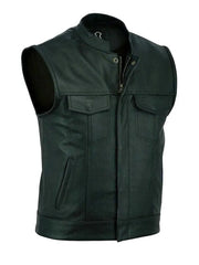Men’s Classic Biker Leather Vest – Premium Cowhide, Handcrafted Fit The Leather Fit