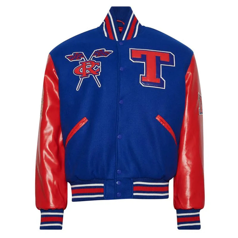 Tennessee State University Royal and Red Varsity Jacket The Leather Fit