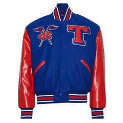 Tennessee State University Royal and Red Varsity Jacket The Leather Fit