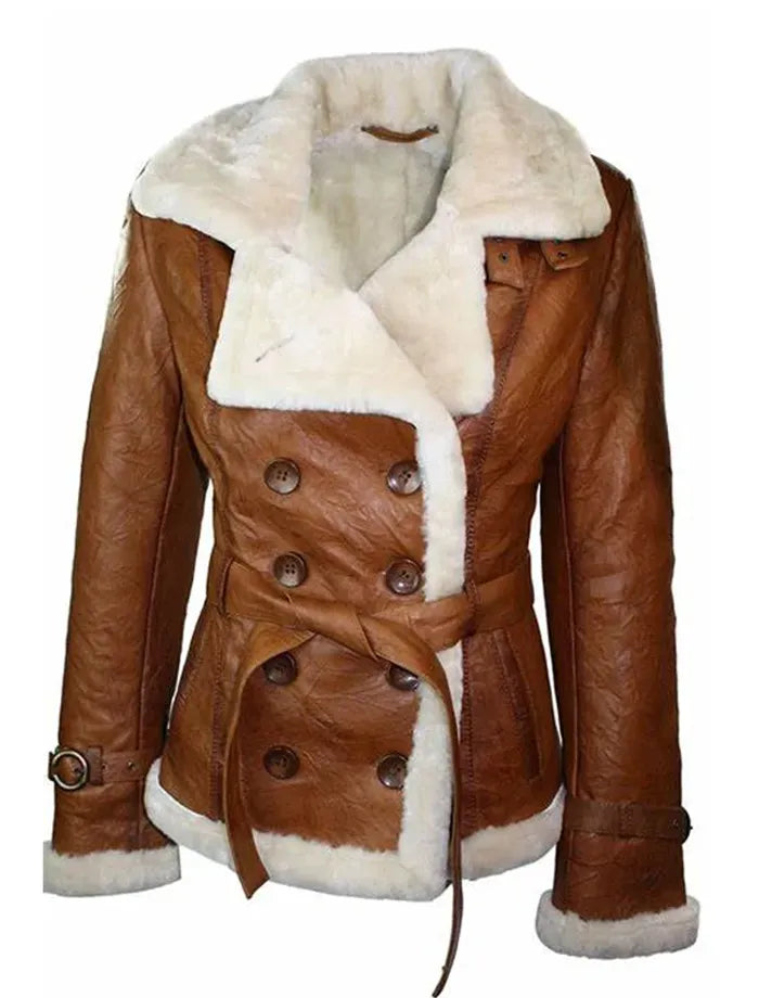 Rachael Aviator Double Breasted Leather Jacket The Leather Fit