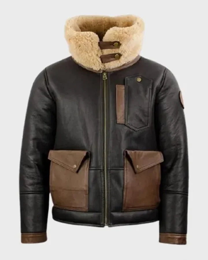 Jones-SF Shearling Bomber Black Jacket The Leather Fit