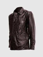 Brown Leather Reefer Jacket The Leather Fit