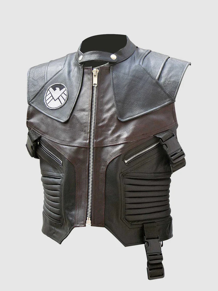 Black & Brown Motorcycle Vest The Leather Fit