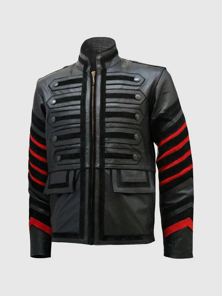Black Military Leather Jacket The Leather Fit